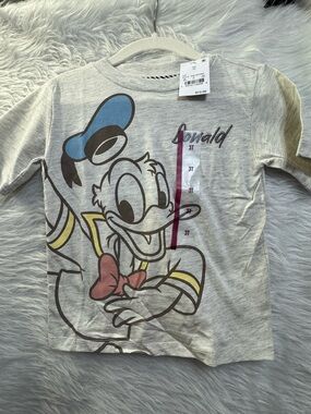 Disney Light Gray Donald Duck Tee with Blue Hat & Red Bow